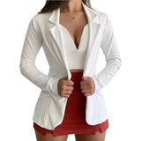 Chaqueta Tipo Blazer De Manga Larga For Mujer, Traje, Abrig