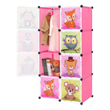 Cajas Organizador De Ropa Colgar Estante Closet Armario Niño Color Rosa