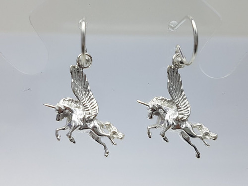 Aretes Unicornio Plata Ley .925 Mod1