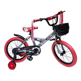 Bicicleta Paseo Infantil Dencar Urby 217126003u R16 Color Rojo/gris Con Ruedas De Entrenamiento  