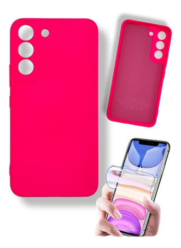 Funda De Silicona Con Felpa + Film Hidrogel Para Samsung S22