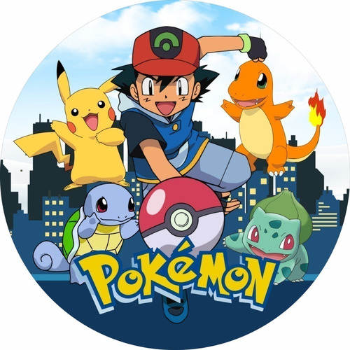 Painel Tecido Pokemom 1,50 X 1,50 Redondo C/ Elástico