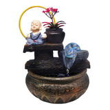 Fonte De Água Decorativa Monge 1 Cascata Decoração Feng Shui