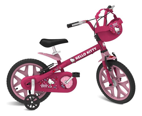 Bicicleta Hello Kitty Aro 16 Kids Rosa Infantil Bandeirante