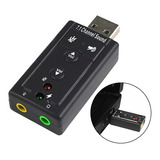 Adaptador Placa De Som Usb 7.1 2 Entrada P2 Fone E Microfone