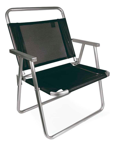 Cadeira Super Reforçada Oversize Alumínio Até 140kg Preta