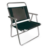 Cadeira Super Reforçada Oversize Alumínio Até 140kg Preta
