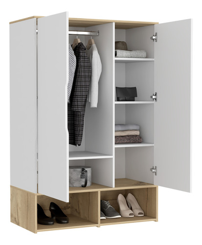 Closet Zapateto Z100 X 150 X 50 Bicolor Rta Blanco Duna