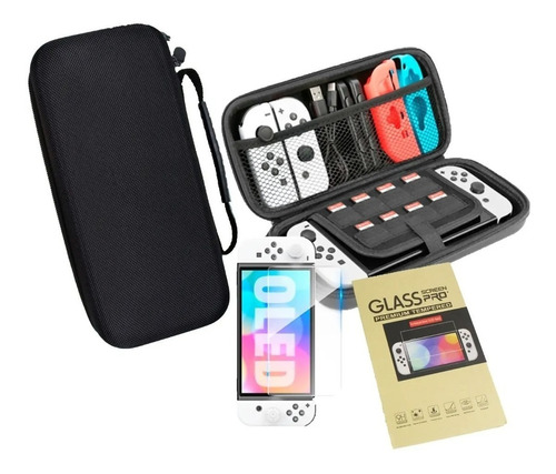 Estuche  Bolso Transportable Inintendo Switch Oled + Mica