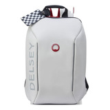 Mochila Portan. 14 Imperm. Eco Delsey Securain F1 Collection Color Blanco Diseño De La Tela Securain F1 Colection