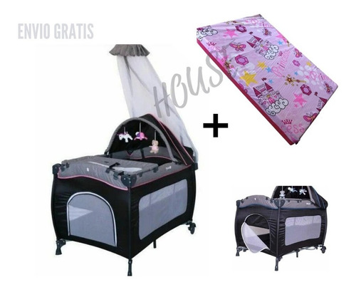 Cuna Corral  Bebe Con Mecedora +colchoneta +tunel Gateador