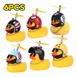 Patito Amarillo Con Casco,pato De Hule Para Bici,moto,6pcs