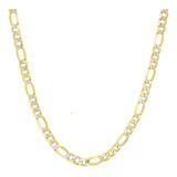 Cadena Figaro 3x1 Diamantada Oro 14k 55cm 2mm Italy Unisex