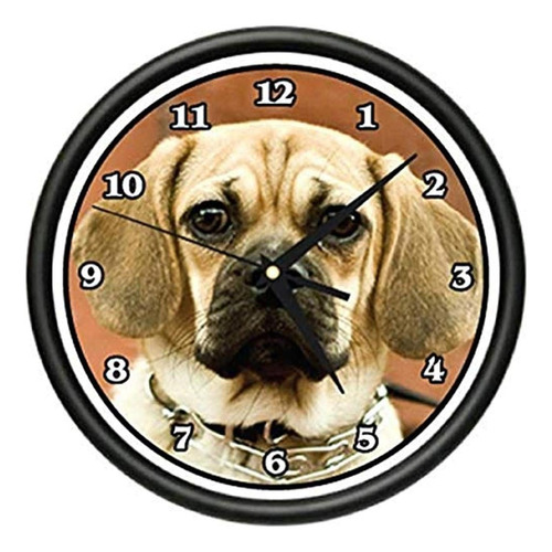 Reloj De Pared Beagle Puggle Perro Perrito Mascota Raza Rega