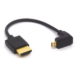 Glhong Cable Micro Hdmi En Ángulo, Convertidor De Adaptador 