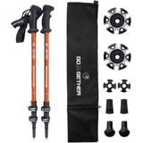 Bastones De Trekking Telescopico Con Accesorios - Naranja