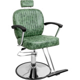 Sillon Silla Barberia Estetica Clasica 360° Moderna Verde