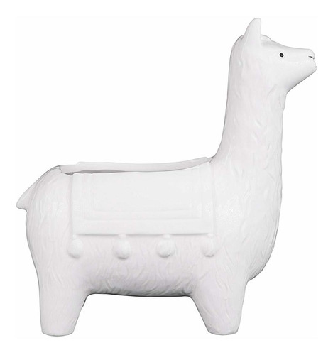 Macetero De Cerámica Con Forma De Llama, Blanco