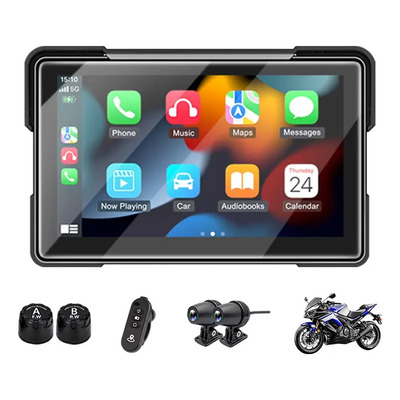 Portátil Pantalla Moto Carplay Android Auto Ip67 Bluetooth
