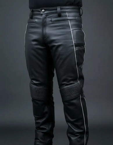 Pantalón Para Caballero En Piel De Primera Calidad Con Protecciónes Y Reflejantes
