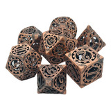 Metal Dice Hollow Dnd Game Dice Steampunk 7 Pcs