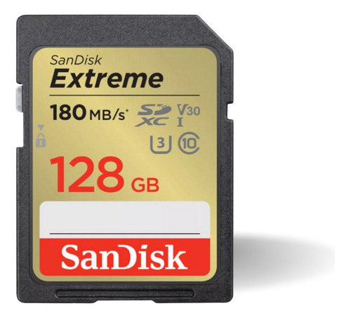 Cartao Memoria Sandisk Sdxc Extreme C10 U3 4k 180mb/s 128gb