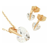 Set Corazon Oro Laminado 18k Juego Hermoso Mujer 