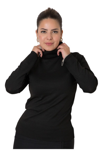 Cacharrel Blusa Tricot Feminina Canelada Gola Alta Promoção