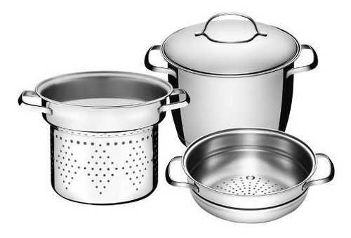 Set Olla Cozzipastas Vaporiera Tramontina Allegra C