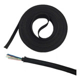Malla Cubre Cable Piel De Serpiente Negro 8mm Por Metro