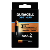 Pilas Alcalinas Aaa Optimum Duracell, Extra Potencia, 2 Pzas