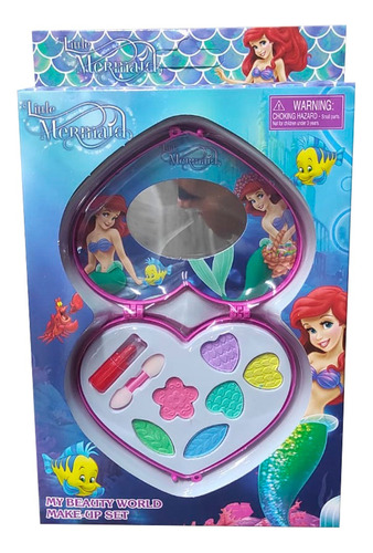 Kit Maquiagem Infantil Pequeno Ariel Sereia Princesas Disney
