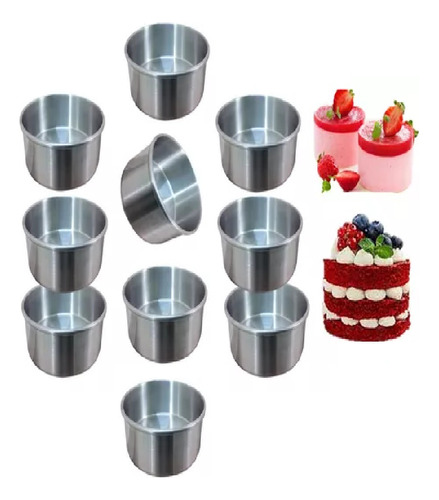 Set De 10 Moldes 12cm Mini Pastel Flan Chese Cake Reposteria