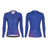 Jersey Ciclismo M/l Mujer Gw Deer Azul