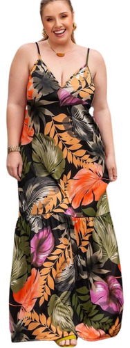 Lindo Vestido Longo Plus Size Larguinho Roupas Femininas 