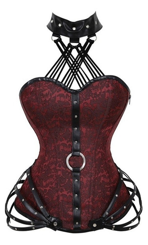 Steampunk Goth Halter Steampunk, Corsé De Acero, Corsé De Bu