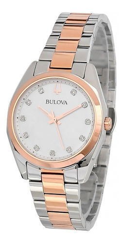 Relógio Bulova Feminino Surveyor Misto Rose 98p207 Diamantes