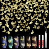 Tachones - 1000pcs Gold Butterfly Metallic Nail Art Decor Ac