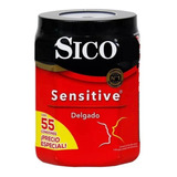 Preservativos Condones Sico Sensitive Delgado 55 Piezas