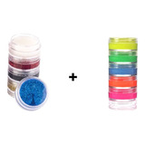 Maquiagem Carnaval Kit Gel Glitter E Tinta Neon Fluorescente
