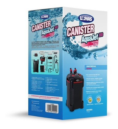 Filtro Canister Aquajet Hasta 200 Litros 850l/h