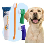 Kit Pasta Dientes Mascotas Cepillo Suave Cuidado Bucal