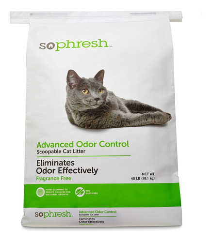 Arena Para Gato Sophresh Sin Esencia Para Gato, 18.1 Kg