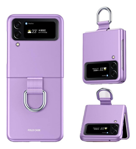 Carcasa Con Anillo Para Samsung Galaxy Z Flip 3 Tpu Rigido