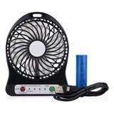 Ventilador Usb Recargable Pila 18650 Portátil 3 Velocidades 