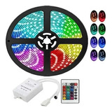 Fita Led 5050 Rgb 5 Metros 12v Colorida + Controle 300 Leds