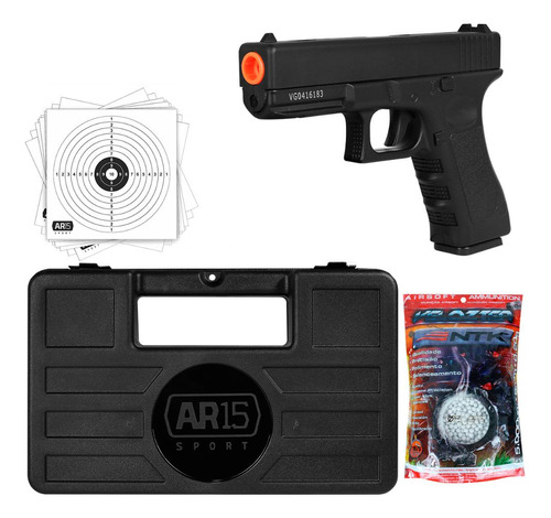 Airsoft Pistola De Mola Vigor Glock V20 6mm+kit Protection 5