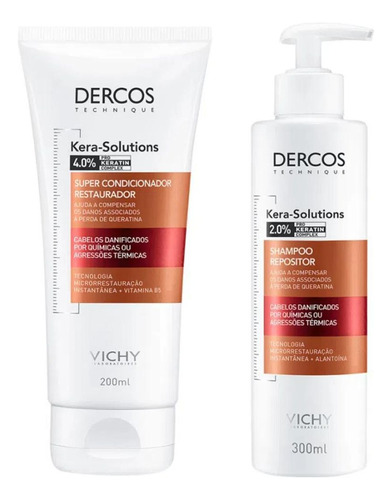 Kit Vichy Dercos Kera Solutions Shampoo + Condicionador