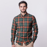 Camisa Masculina Flanelada Xadrez Verde E Vermelho