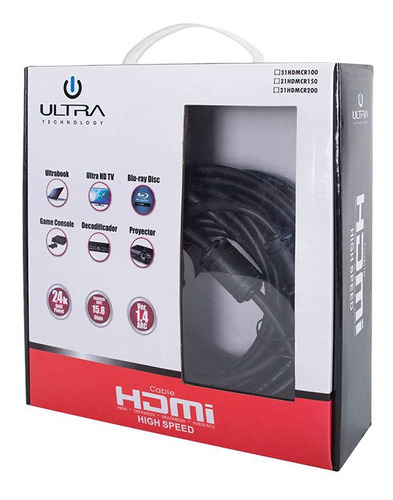 Cable Hdmi 10 Mts V1.4 Ultra Cr100 / Tecnocenter